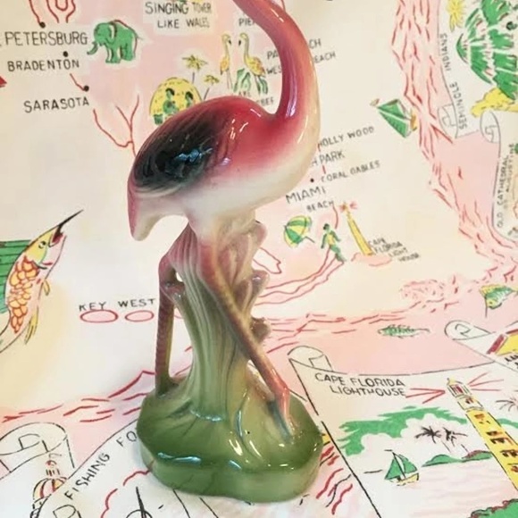 VINTAGE 1950s Midcentury Floridian Pink Flamingo Figurine - Picture 7 of 17